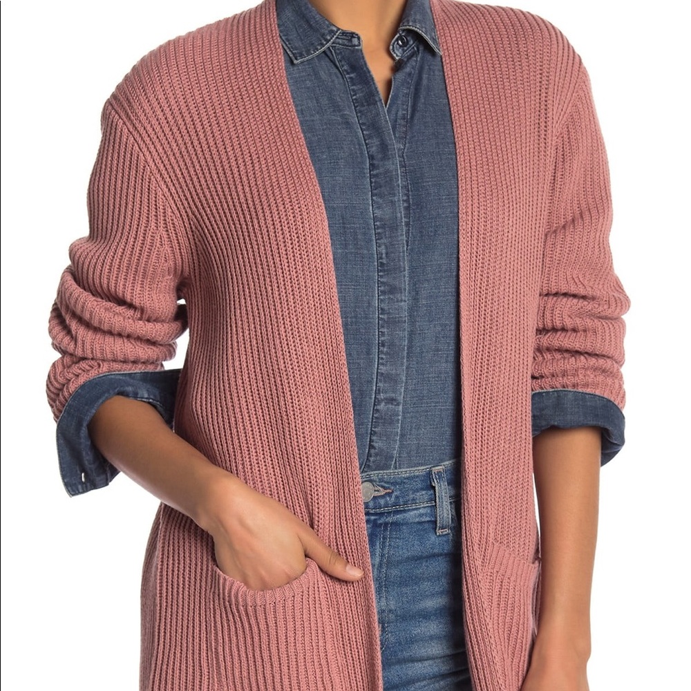 Madewell Nolan Ribbed Open Front Cardigan